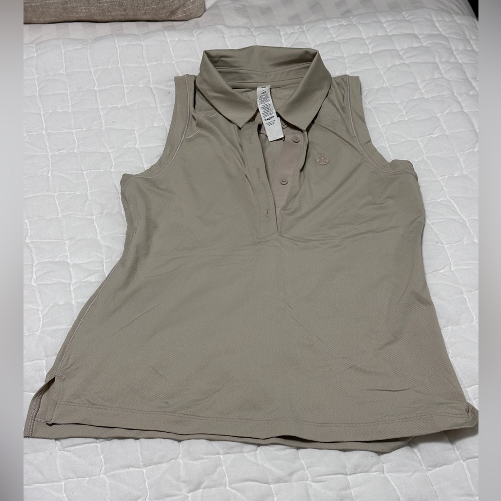 lululemon athletica Taupe Sleeveless Polo Tank